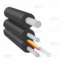 Оптический дроп кабель для подвеса, 4 волокна G657, 0.4кН, диэлектрический FRP 0.5 и 1.0мм, CO-FTTHS4-4